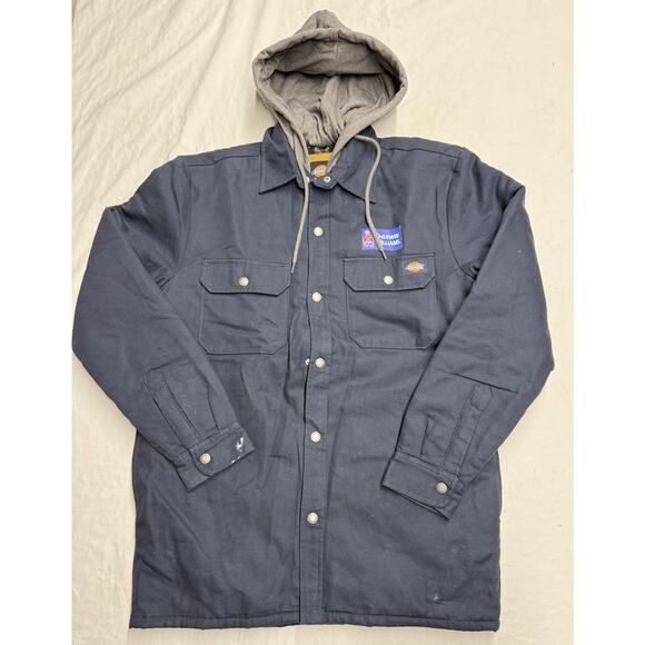 Dickies Jacket Mens Small Hooded Full Snap Quilted Workwear Painter Logo - Picture 1 of 12
